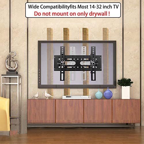 WKLSRHBD הטיה קיר טלוויזיה הרכבה לרוב טלוויזיות מעוקלות שטוחות בגודל 14-32 אינץ ', סוגר פלדה כבד