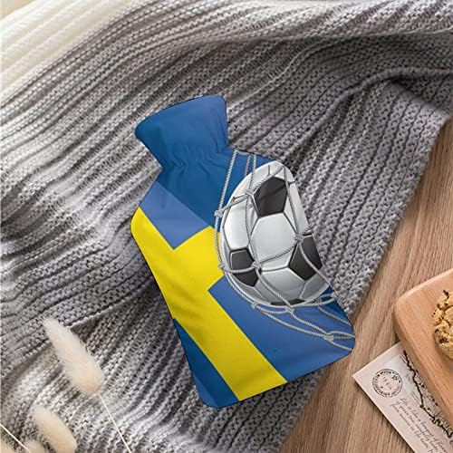 שער כדורגל ושוודיה דגל בקבוק מים חמים עם כיסוי שקית מים חמה גומי חמודה בקבוק מים חמים לבקבוק