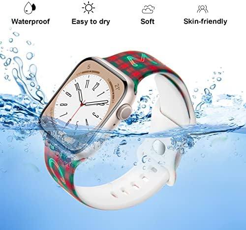 להקת שעון חג המולד 3 חבילות תואמות עם פס שעון Apple 38 ממ 40 ממ 41 ממ 42 ממ 44 ממ 45 ממ IWatch SE סדרה 8