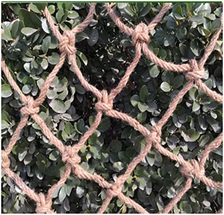 Ouyoxi Hemp חבל נטו מרפסת מדרגות מחסום הגנה מפני סתיו רשת ביטחון לרשת לילדים 6 ממ חבל 10 סמ רשת כבדה תלייה
