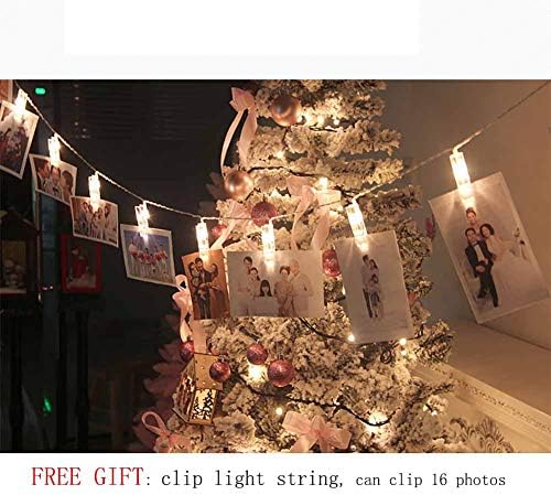עץ חג המולד של שלג עמיד של קאיקסין, קישוט עץ חג המולד המלאכותי של פרמיום עם אורות מיתר LED קישוטי