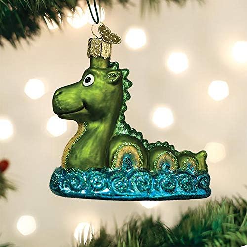 קישוטי חג המולד של העולם הישן Loch Ness Monster זכוכית מפוצצת קישוטים לעץ חג המולד