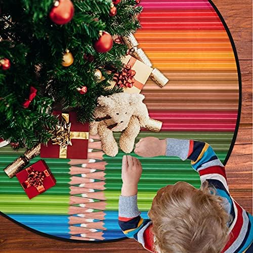 מחצלת עץ חג המולד Visesunny שכבות כפולות עפרונות צבעוניים רוכסנים עם מסיבת חג שחורה של זיפלוק חווה כפרי בית