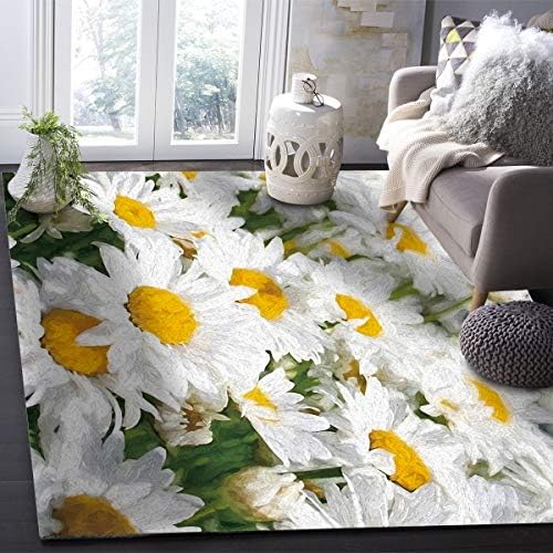 חוות צבעי מים לבנה חיננית פרחי פרחים שטיח שטיח רך לשטף סלון אסתטי אמנות פרחוני ללא שפיכה מחצלת