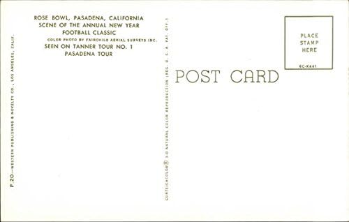 רוז קערה - סצנת השנתית לשנה השנה הקלאסית לשנה החדשה פסדינה, קליפורניה מקורית גלויה וינטג '