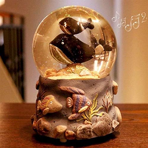 Alremo Huangxing - תיבת מוסיקה של כדור קריסטל רוטרי פתיתי שלג קופסת מוסיקה מתנה ליום הולדת מתנה