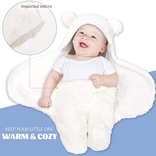 Naturals-Fleece אורגני יילוד עטוף מגדרי שמיכה רכה ניטרלית, מתנה לתינוק שזה עתה נולד