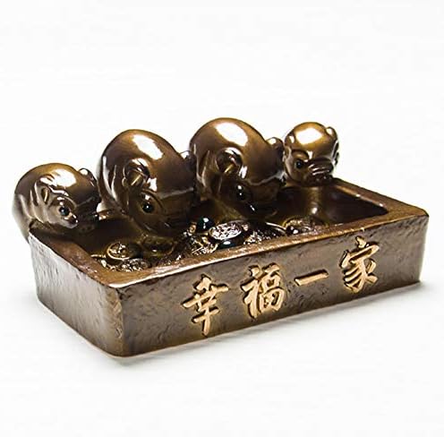 Rahyma Weiping - שינוי צבע שרף תה חיית מחמד ארבעה פסלי חזיר קונגפו מגש תה אביזרים לקישוט לקישוט המתנה הטובה