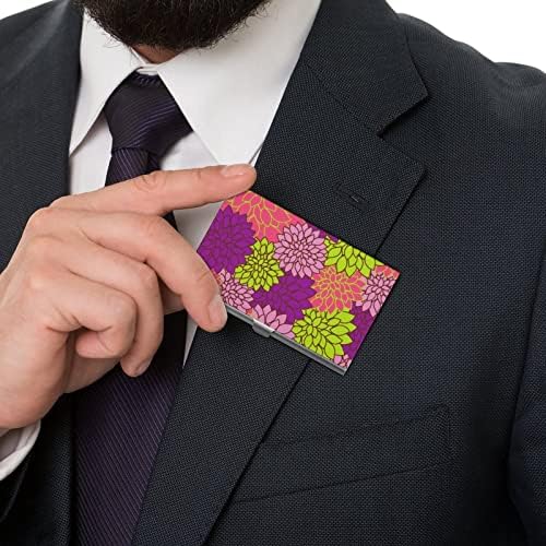 צבעוני צמחים בשרניים מתכת ארנק דק אשראי כרטיסי בעל מינימליסטי כרטיס ביקור מקרה עבור גברים נשים