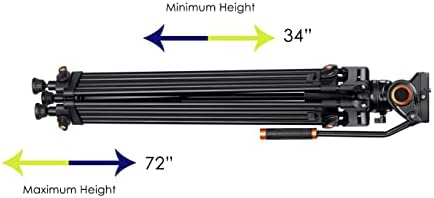 אלומיניום צינור מקצועי 72 חצובה לחצובה של Panasonic Lumix G Vario 14-140 ממ f/3.5-5.6 אספ. Power