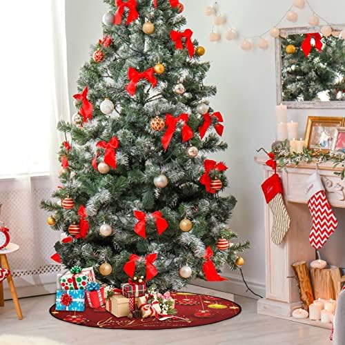 כדורי חג המולד של Cupada מחצלות עץ חג המולד חצאית עץ אטום למים, חג המולד כוכבי זהב חג ​​המולד עץ עץ