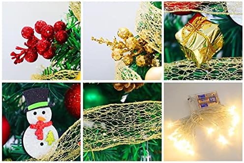 עץ חג המולד של אטיש 18 עץ חג המולד, עץ חג המולד של מיני פו עם אורות וקישוטים חמים, מופעל על סוללה,