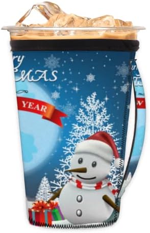 חג המולד של אייל סנטה 05 שרוול קפה קר לשימוש חוזר עם שרוול כוס ניאופרן של שרוול סודה, לאטה, תה, משקאות, בירה