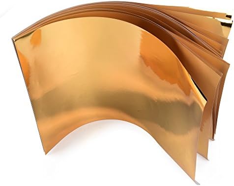 Ewtshop® 25 גיליונות נייר מתכתי, נייר נייר זהב, נייר זהב, נייר זהב מבריק למלאכה, 8.27 x 11.69 אינץ '