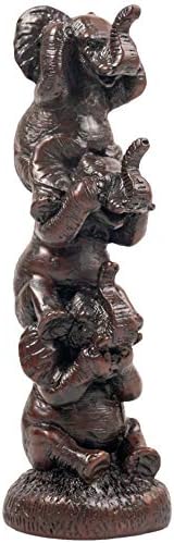 פסלוני שרף שרף מלאכה של אייארה פנג שואי תפאורה של פיל-פיל-לא, See-No, לא מדברת-לא פילים מוערמים