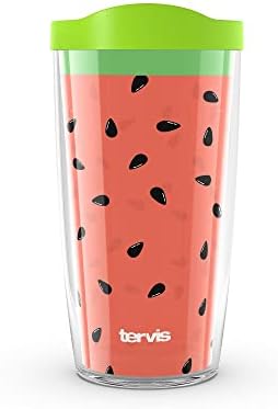 TERVIS Essentials Essentials - פינוק אבטיח תוצרת ארהב כוס נסיעה כפולה כפולה של כוס חומה שומר על