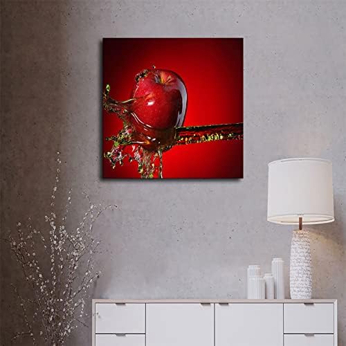 קיר קיר קיר מטבח אמנות בד, אדום תפוח אדום בד הדפס מסעדה מסעדה פוסטר בד צביעת הדפס הדפס מגניב קיר אמנות
