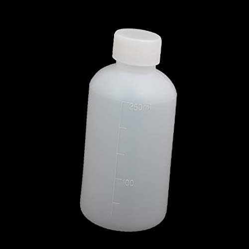 X-deree 10 pcs 60 ממ DIA 135 ממ גובה 250 מל HDPE פלסטיק עגול פה קטן בקבוק לבן (10 יחידות 60 ממ DIA 135
