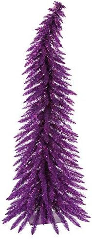 Vickerman 30 עץ חג המולד מלאכותי סגול גחמני, אורות LED -LED סגולים - עץ חג המולד פו - עיצוב בית מקורה עונתי