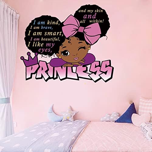 קיר מדבקות עבור בנות שינה, שחור ילדה קסם השראה ציטוט קיר מדבקות, ורוד חדר תפאורה אפריקאי אמריקאי קיר מדבקת