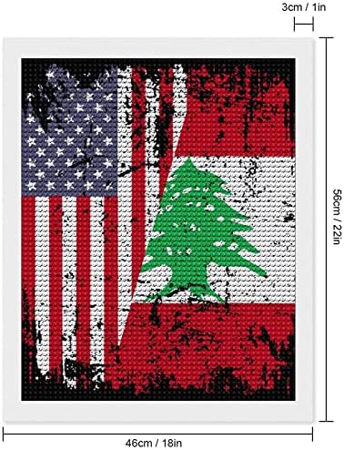 בציר לבנון ארה ב דגל יהלומי ציור ערכות למבוגרים צלב תפר עשה זאת בעצמך צבע אמנות תמונות קרפט עבור בית משרד