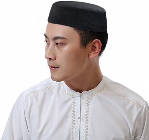 מוסלמי תפילת כובע גברים אסלאמי תפילת כובע עם רקמת ערבי קופי כפת גולגולת כובע קופי עגול כובע זכר חאג
