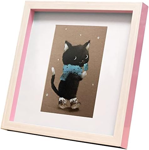 美工社 Mikosha Zno-62150 386559 מסגרת ריבועית של NAO חתול חורף שוקולד חורף לוח אמנות