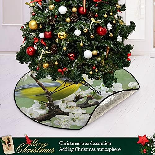 פרחי ציפורים עץ חג המולד מחצלת עץ עמיד למים שטיח מחצלת מחצלת תחת עץ חג המולד אביזר להגנה על הרצפה אספקת בית חג