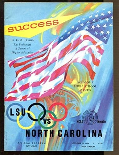 1964 LSU נגד תוכנית הכדורגל הצפונית קרוליינה 10/10 אצטדיון טייגר אקס/MT 43698 - תכניות מכללות