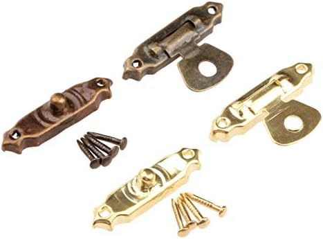 נעילת HASP בטיחותית 10 יחידות ברונזה עתיקה/ברזל זהב דקורטיביים דקורטיביים נעילה נעילה וו קופסת תכשיטים