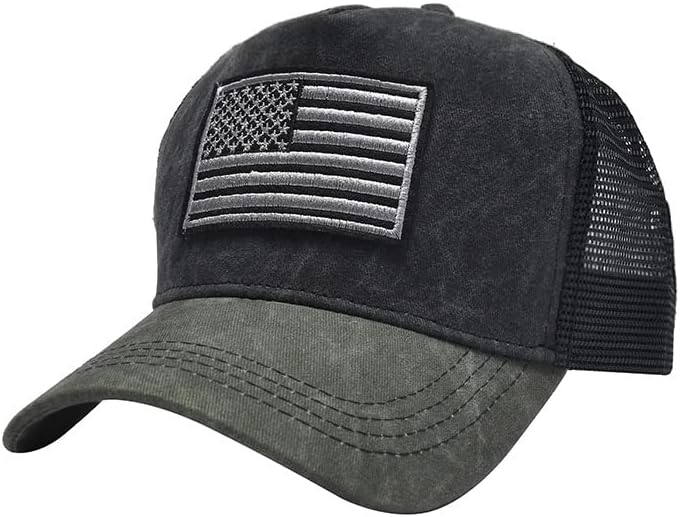 כובע דגל אמריקאי לגברים נשים, רשת כובע אבא רקום נושם, ארהב דגל כובע בייסבול מתכוונן, בחוץ