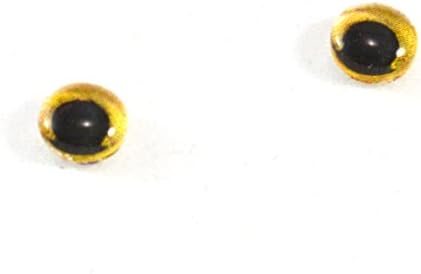 10 זוגות 8 ממ ינשוף זכוכית עיניים בציפור צהוב אספקת אספקת קבוצ'ונים שטוחים עבור פשיטת בובה או ייצור