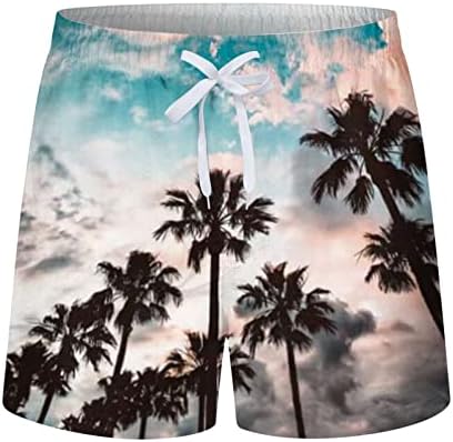 מכנסיים קצרים של סקיגול הוואי לגברים, 2023 חוף גלישה בקיץ גזעי שחייה מכנסיים יבש מהיר מזדמן שרוך רופפים