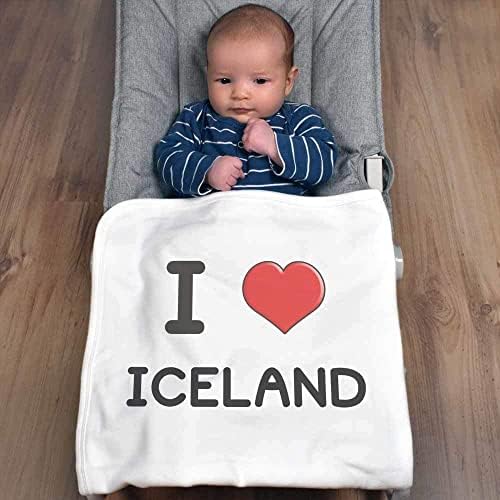 Azeeda 'אני אוהב איסלנד' שמיכת תינוק / צעיף כותנה