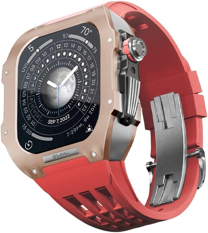 ערכת שינוי שעונים של Soumix, ערכת רצועת שעון יוקרה עבור Apple Watch 8 Ultra 45 ממ מארז טיטניום רצועת