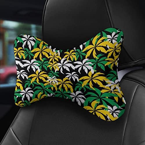 עצי דקל בג'מייקה צבעים 2 יחידים כריות צוואר רכב נושם כרית ראש רכב נשימה כרית מושב מכונית נוחה כרית מתאימה לכל