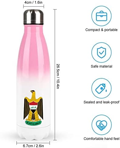 מעיל הנשק של עיראק 17oz בקבוק מים ספורט נירוסטה ואקום מבודד צורת קולה בקבוק ספורט לשימוש חוזר