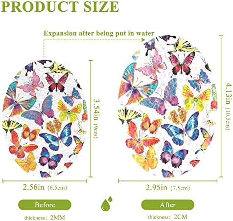 אלזה פרפרים רב-צבעוניים יפהפיים ספוג טבעי ספוג מטבח תאית ספוגי תאית למנות שטיפת אמבטיה וניקוי