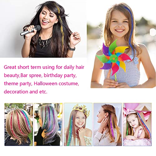 12 צבע 36 סנטימטרים מקצועי שיער הארכת נוצץ משי טינסל פיות שיער לנשים בנות מסיבת או שימוש יומיומי , 1.0