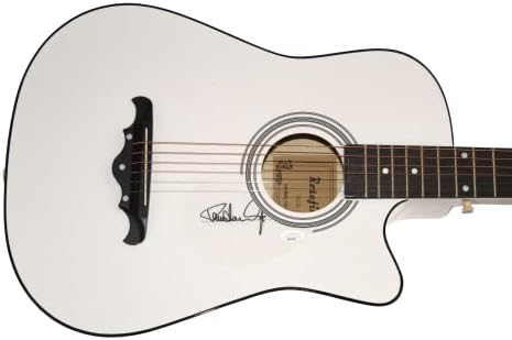 פול סטנלי חתם על חתימה בגודל מלא גיטרה אקוסטית עם ג 'יימס ספנס אימות ג' יי. אס. איי קואה-הכוכב של נשיקה-חם