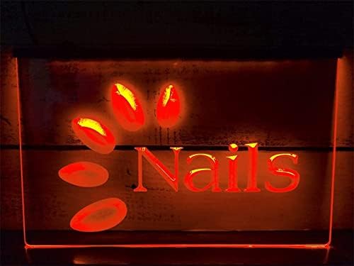 Salon Nails Nails Salon Sign Neon LED דוגמנות אור אור אותיות זוהרות שלט לוח אקרילי ניאון אור דקורטיבי, 40x30