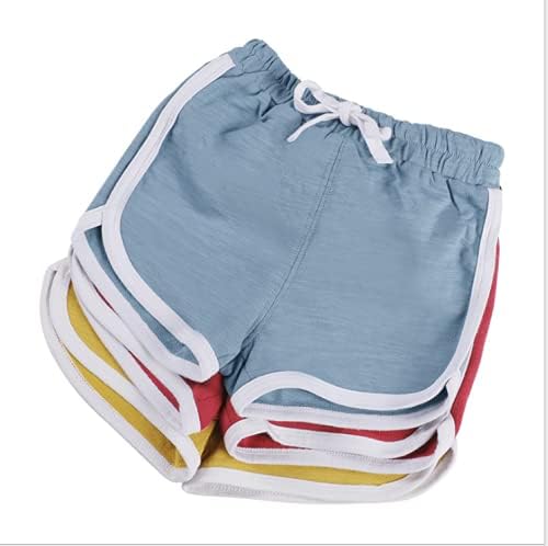 מכנסי מכנסי כותנה אתלטי רצים מכנסי כותנה טהורים מכנסיים קצרים לילדים פעוטות ספורט חוף קיץ