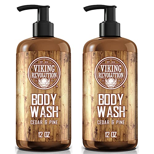 שטיפת גוף לגברים של ויקינג מהפכה-שטיפת גוף בשמן ארז ואורן לגברים - שטיפת גוף טבעית לגברים עם ויטמין ושמן אורגנו-סבון