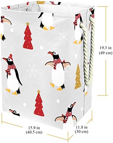 חמוד פינגווין בחורף תלבושות דפוס 300 ד אוקספורד עמיד למים בגדי סל גדול כביסה סל עבור שמיכות בגדי צעצועי