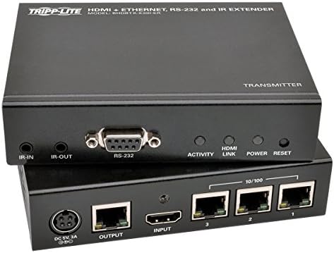 טריפ לייט HDBASET HDMI מעל CAT5E/6/6A ערכת מארח עם ethernet, סידורי ו- IR, 1080p, עד 500 רגל.