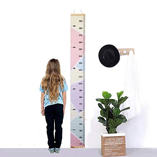 תרשים צמיחת תינוק, תרשים קיר גובה לילדים, 79 על 7.9 במסגרת עץ מדידת בד סרגל תלוי לקישוט החדר של הילד
