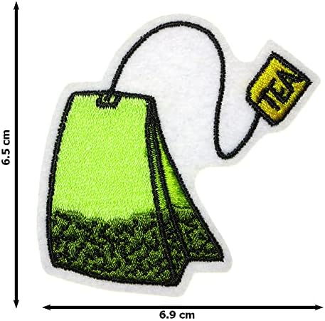 JPT - תיק תה ירוק מצויר חמוד קריקטורה רקום רקום ברזל/תפור על טלאים תג טלאי לוגו חמוד על חולצת האפוד חולצה כובע