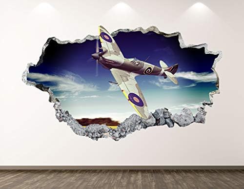 מערב הוריקן הוריקן מטוס קיר מדבקות אמנות תפאורה 3D נופחה מדבקת מטוס ישן חדר ילדים קיר חדר מתנה בהתאמה אישית BL124