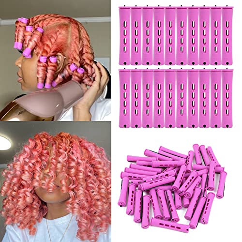 20 יחידות מוטות PERM מוגדרים לשיער טבעי מוטות גלים קר סגולים גלילי שיער לנשים מוטות תלתל לשערות ארוכות