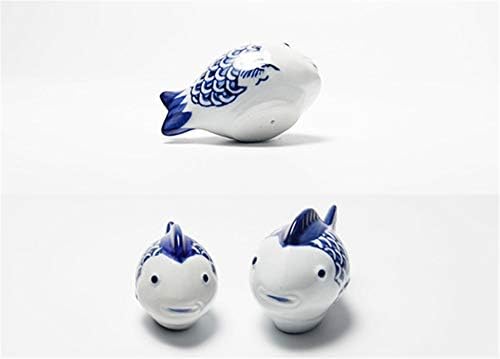 קרמיקה של תה חיות מחמד דגים חמודים חרסיקה סינית כחול -לבן חרסינה בעבודת יד צפה מתה ביתי משרד גונגפו גונגפו עיצוב